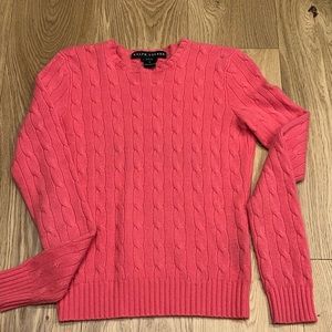 Ralph Lauren Black Label Pink Cable Cashmere Sweater